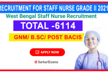 WBHRB Staff Nurse Recruitment 2021 | Apply Online for 6114 Vacancy WBHRB Staff Nurse Recruitment 2021