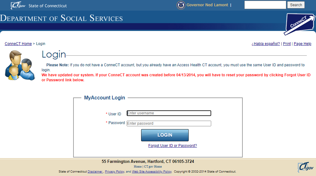 ct ebt login