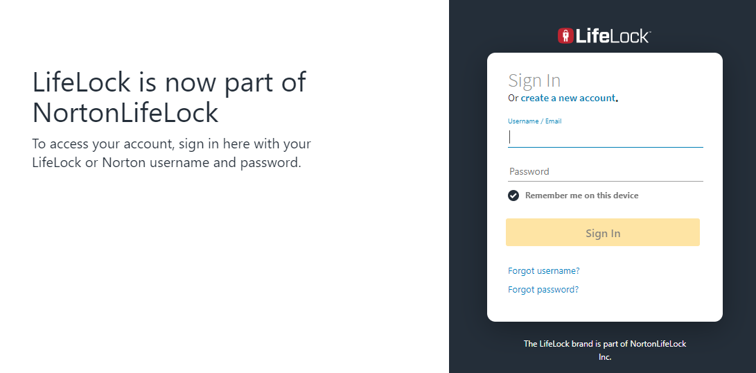 Lifelock login